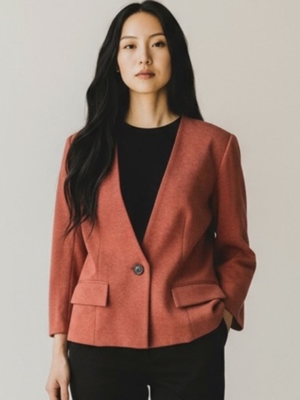 ANTHROPOLOGIE Cartonnier Knit Blazer in Pumpkin Spice
